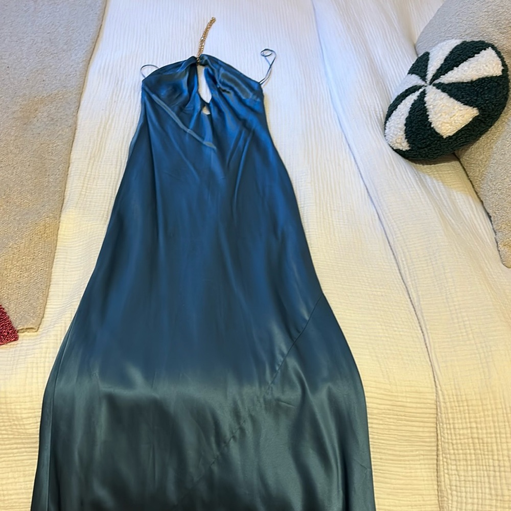 Silk blue reformation dress